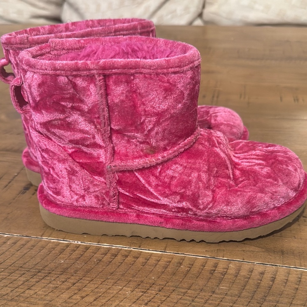 Pink Velvet Boots